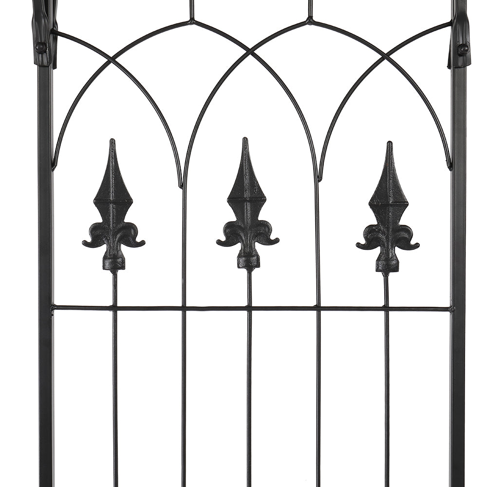 Black Wrought Iron Flat Top Garden Arch Trellis