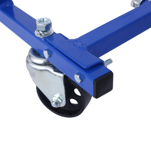 Blue Heavy Duty Engine Cradle with 3" Wheels for Small Block Ford
