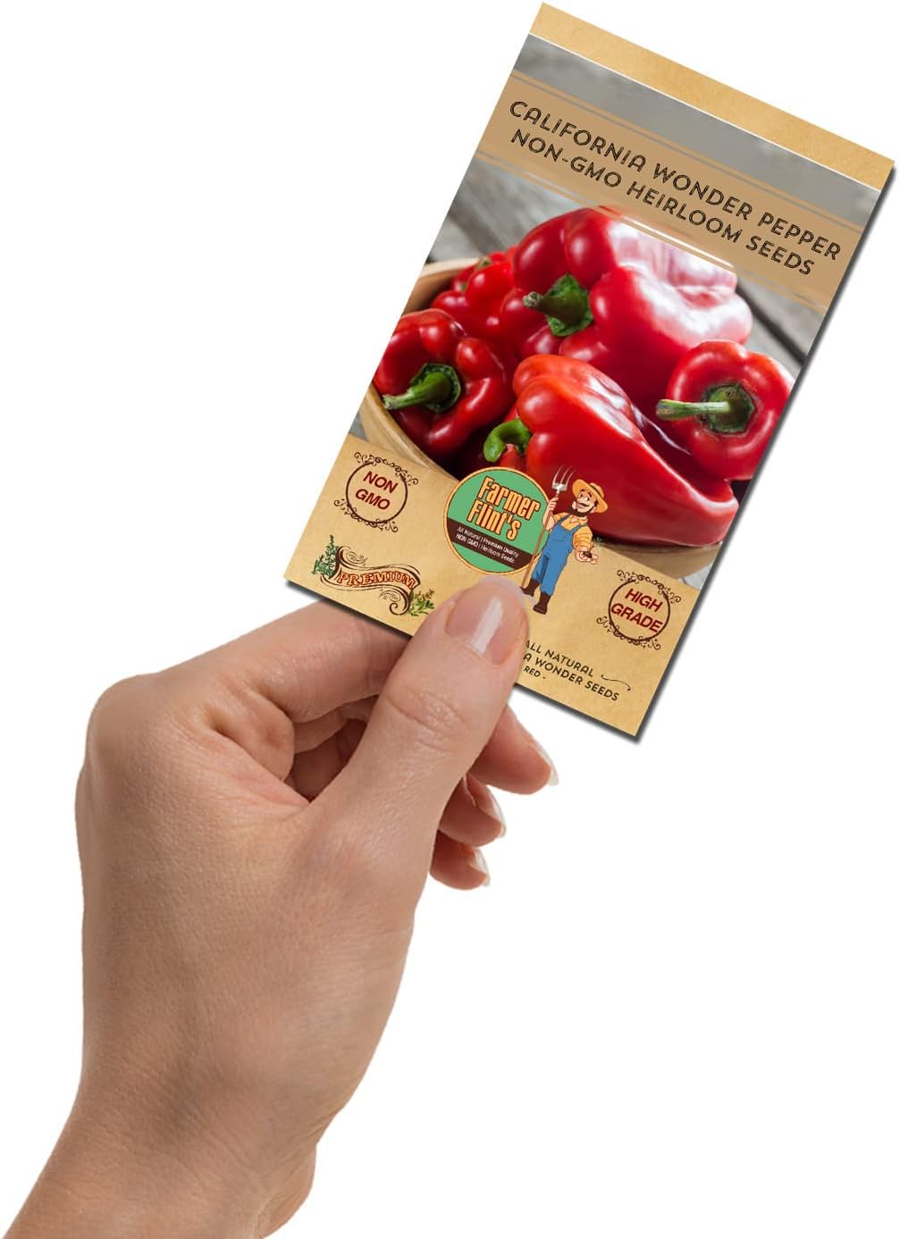 California Wonder Bell Pepper Seeds for Planting - All Natural/Non-GMO/Heirloom Pepper Seeds - Pack of 30 Sweet Pepper Seeds with Instructions to Plant - Delicious Red Peppers for Home Garden