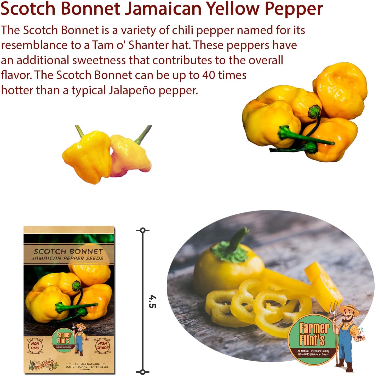 Scotch Bonnet Pepper Seeds – Hot, Heirloom, Non-GMO, 30ct
