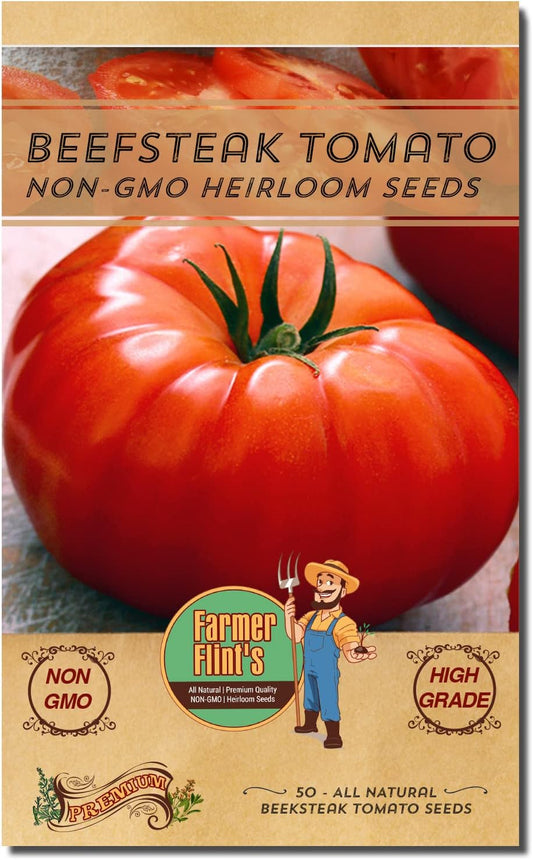 Beefsteak Tomato Seeds – Heirloom, Non-GMO, Pack of 50