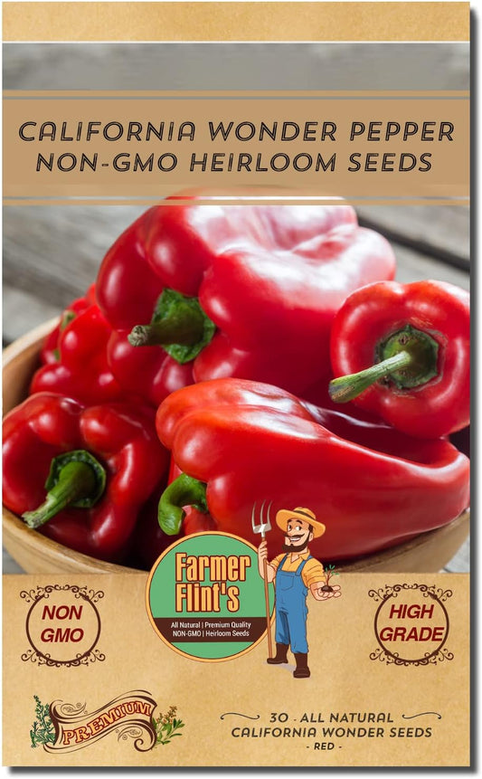 California Wonder Bell Pepper Seeds – Sweet, Non-GMO, 30ct