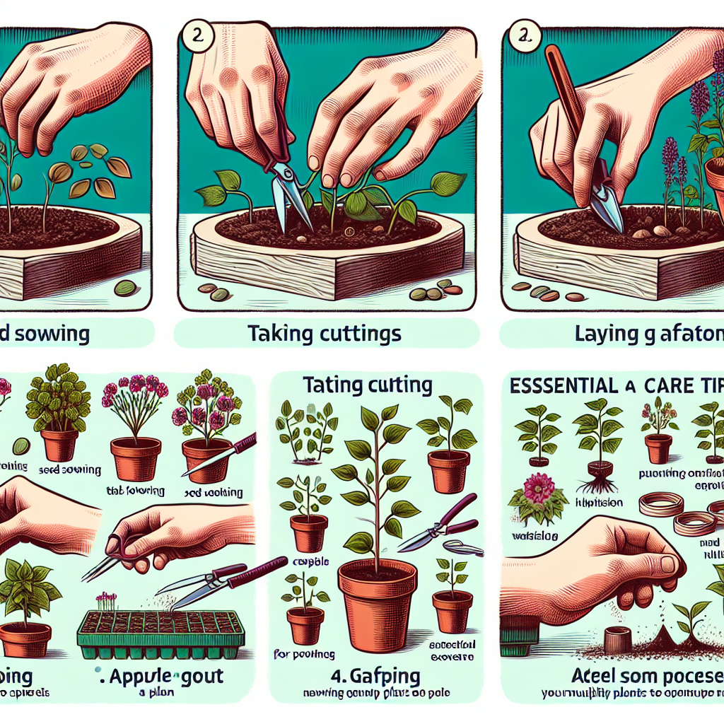 Hands sowing seeds into small planters filled with soil