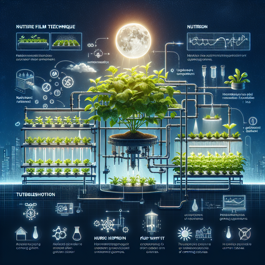 Hydroponic lettuce growing in nutrient film technique system