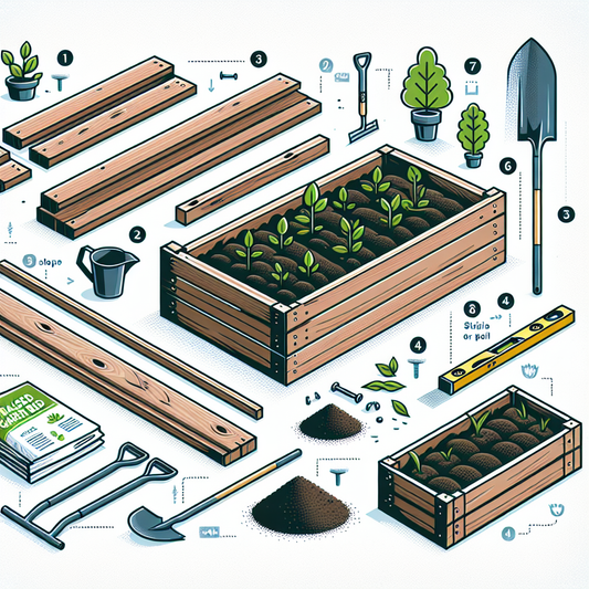 Wooden raised garden bed filled with fresh vegetables