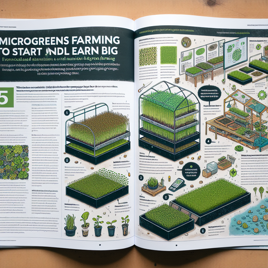 Close-up of assorted microgreen varieties sprouting in trays