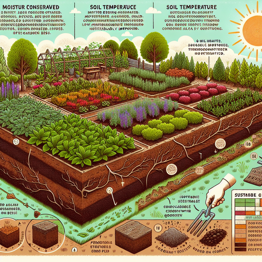 Freshly mulched vegetable bed with straw mulch