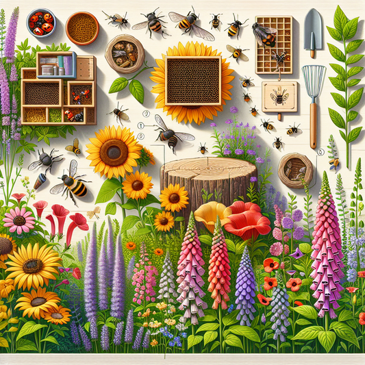 Bee collecting pollen from lavender flower