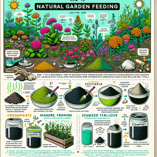 Rich compost pile with garden tools ready for use