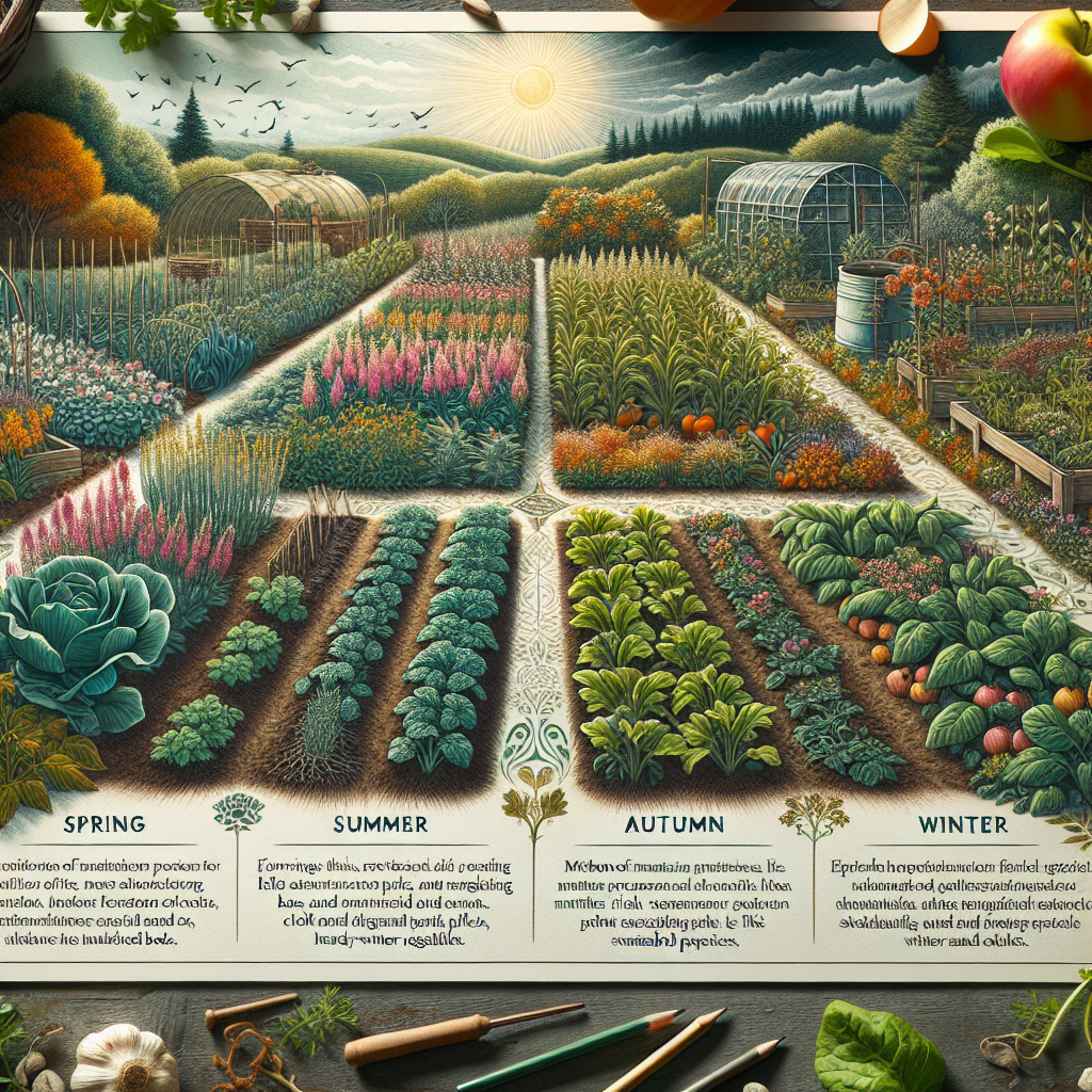 Gardener planting spring vegetables in raised garden bed