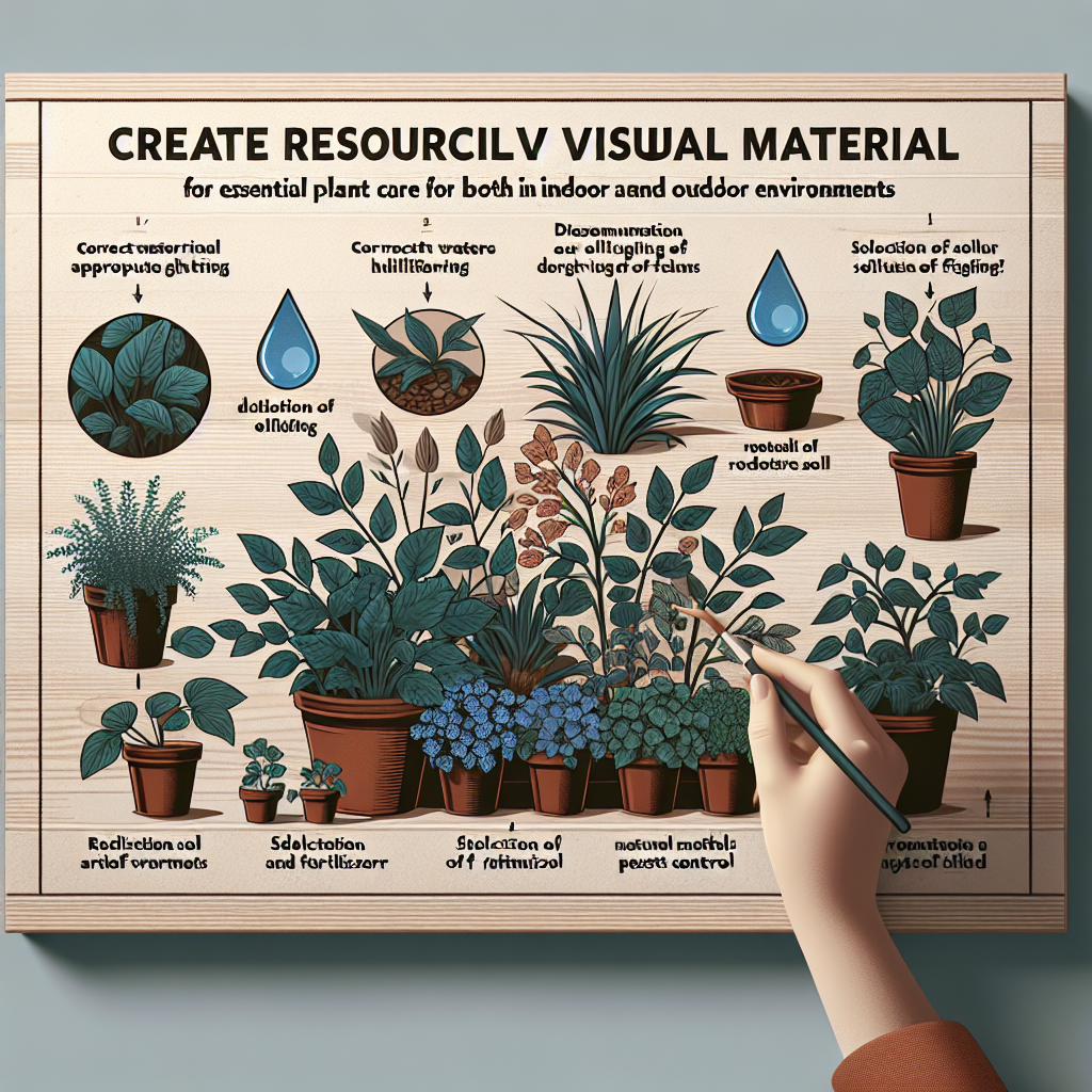 Watering indoor plants with a long-spout watering can