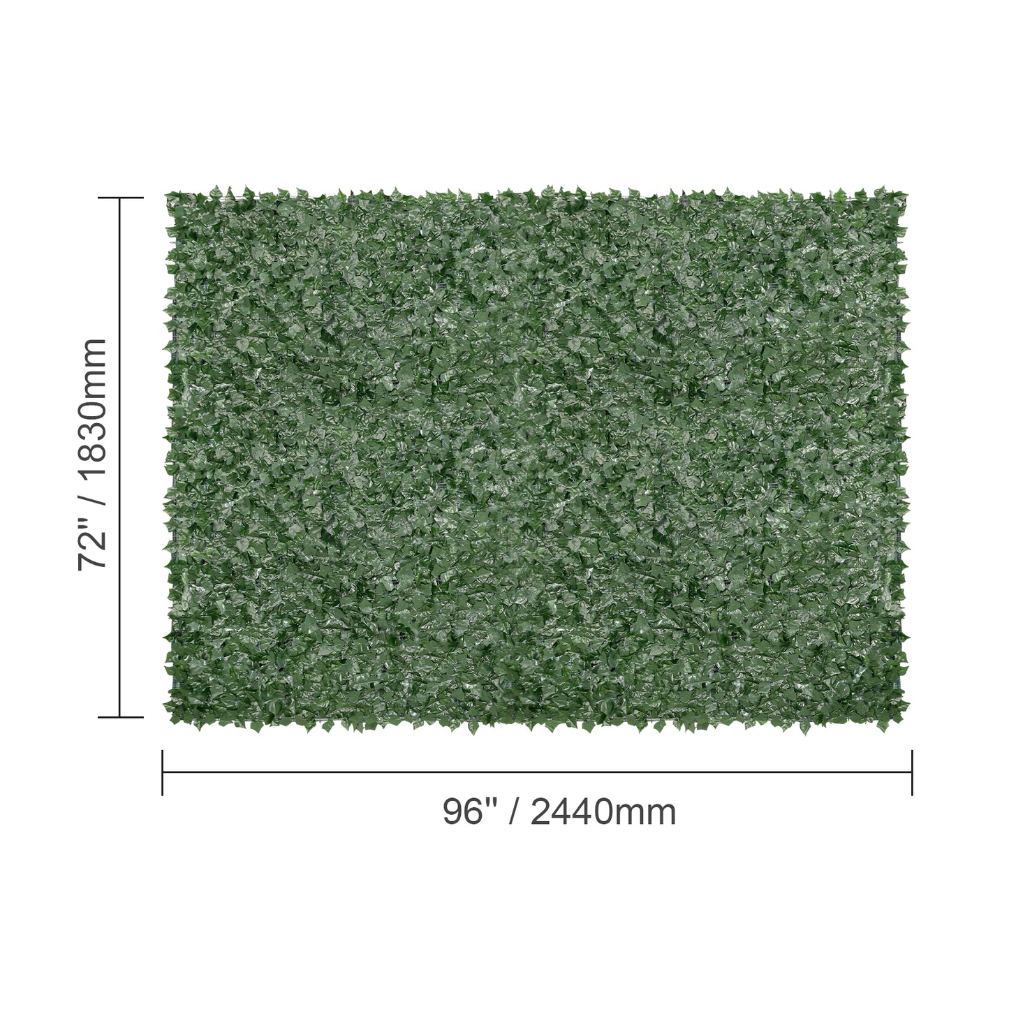 Artificial Ivy Privacy Fence with Green Mesh Backing - 96 x 72 in
