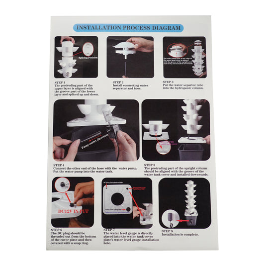 Black Vertical Hydroponic Tower System for Indoor & Outdoor Gardening