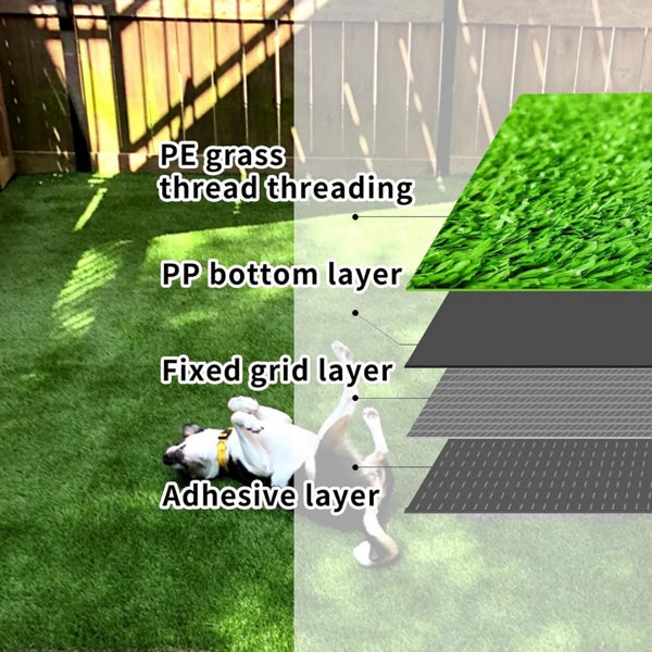 6FT x 10FT Artificial Grass Rug with Drainage – 15mm Realistic Turf Mat