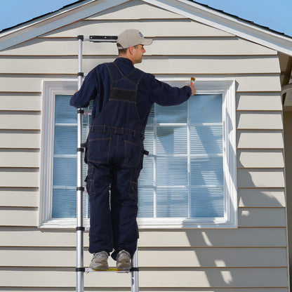 8.5 FT Telescoping Extension Ladder with One-Button Retraction