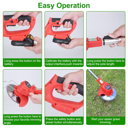 Cordless Adjustable Telescopic Grass & Weed Trimmer