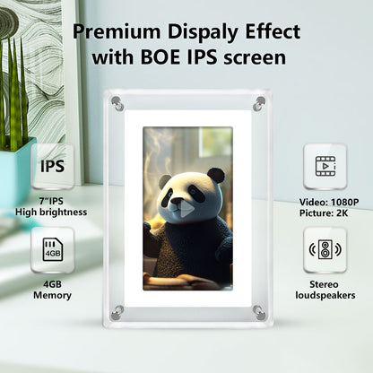 7-Inch WiFi Digital Photo Frame with IPS Screen & 4GB Storage