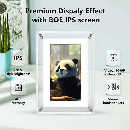 7-Inch WiFi Digital Photo Frame with IPS Screen & 4GB Storage