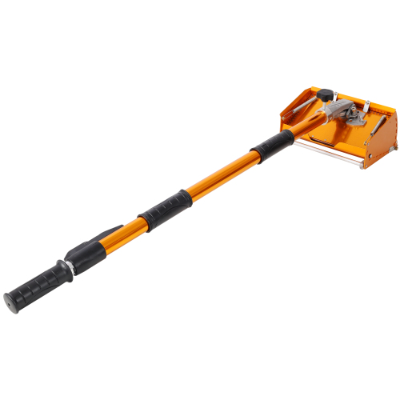 Adjustable Drywall Finishing Tool with Extendable Handle and Mudguard - Orange