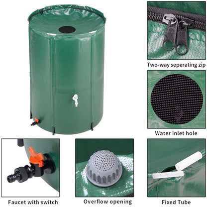 100 Gallon Collapsible Rain Barrel with Mesh Cover and Spigot