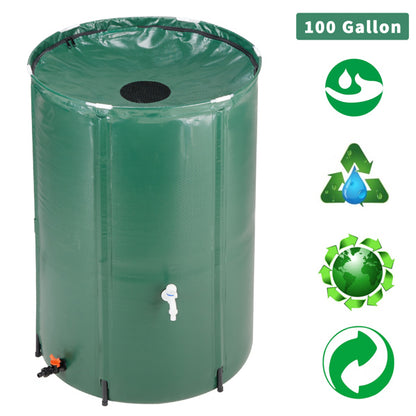 100 Gallon Collapsible Rain Barrel with Mesh Cover and Spigot