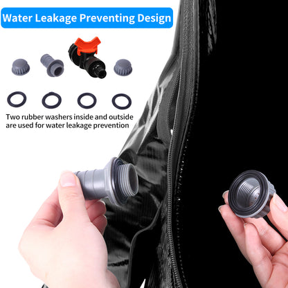 132 Gallon Foldable Black PVC Rain Barrel with Spigot and Mesh Cover