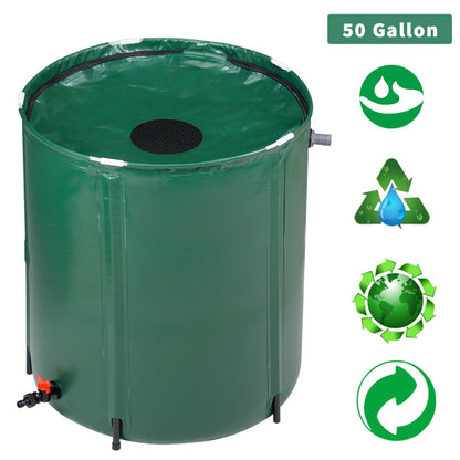 50 Gallon Foldable Rain Barrel Water Collector - Green