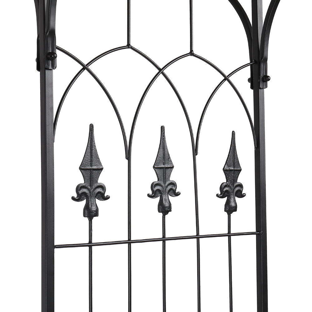 Black Wrought Iron Flat Top Garden Arch Trellis