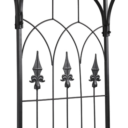 Black Wrought Iron Flat Top Garden Arch Trellis