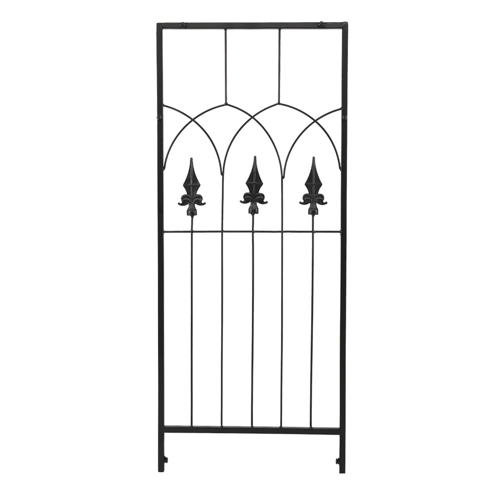 Black Wrought Iron Flat Top Garden Arch Trellis
