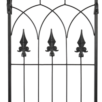 Black Wrought Iron Flat Top Garden Arch Trellis