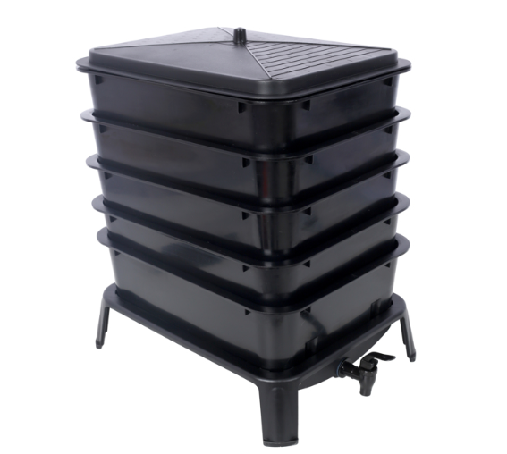 5-Layer Stackable Worm Compost Bin with Starter Kit