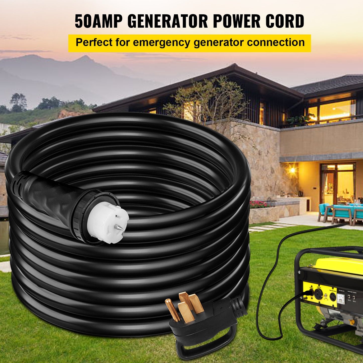 Heavy Duty Generator Power Cord with Twist Lock Connectors