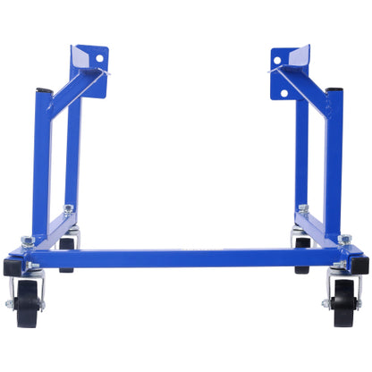Blue Heavy Duty Engine Cradle with 3" Wheels for Small Block Ford