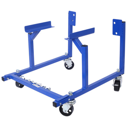Blue Heavy Duty Engine Cradle with 3" Wheels for Small Block Ford