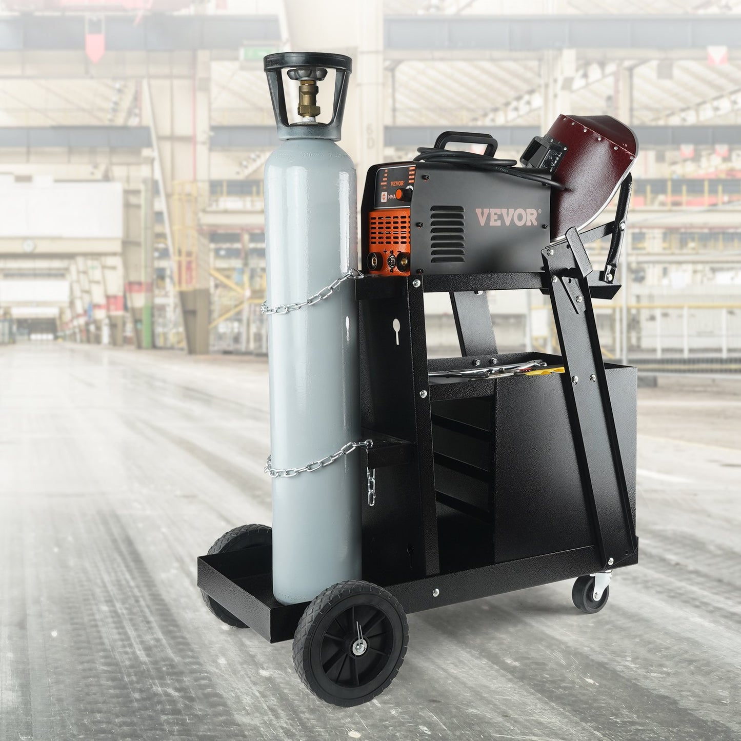 Heavy Duty Welding Cart with Drawers and Tank Storage