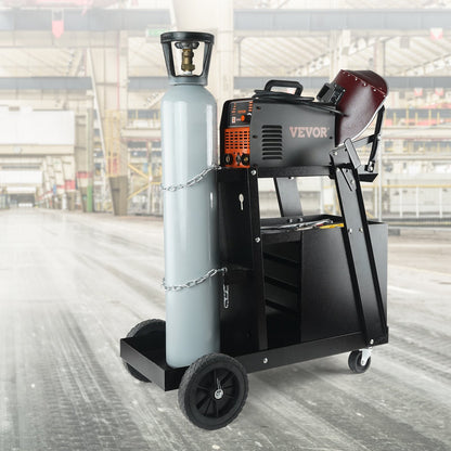 Heavy Duty Welding Cart with Drawers and Tank Storage