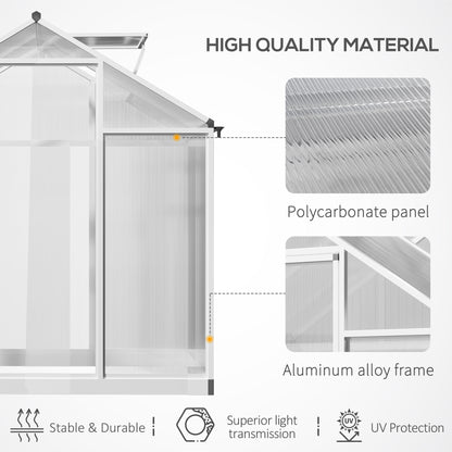4x6 Clear Polycarbonate Walk-In Greenhouse with Roof Vent