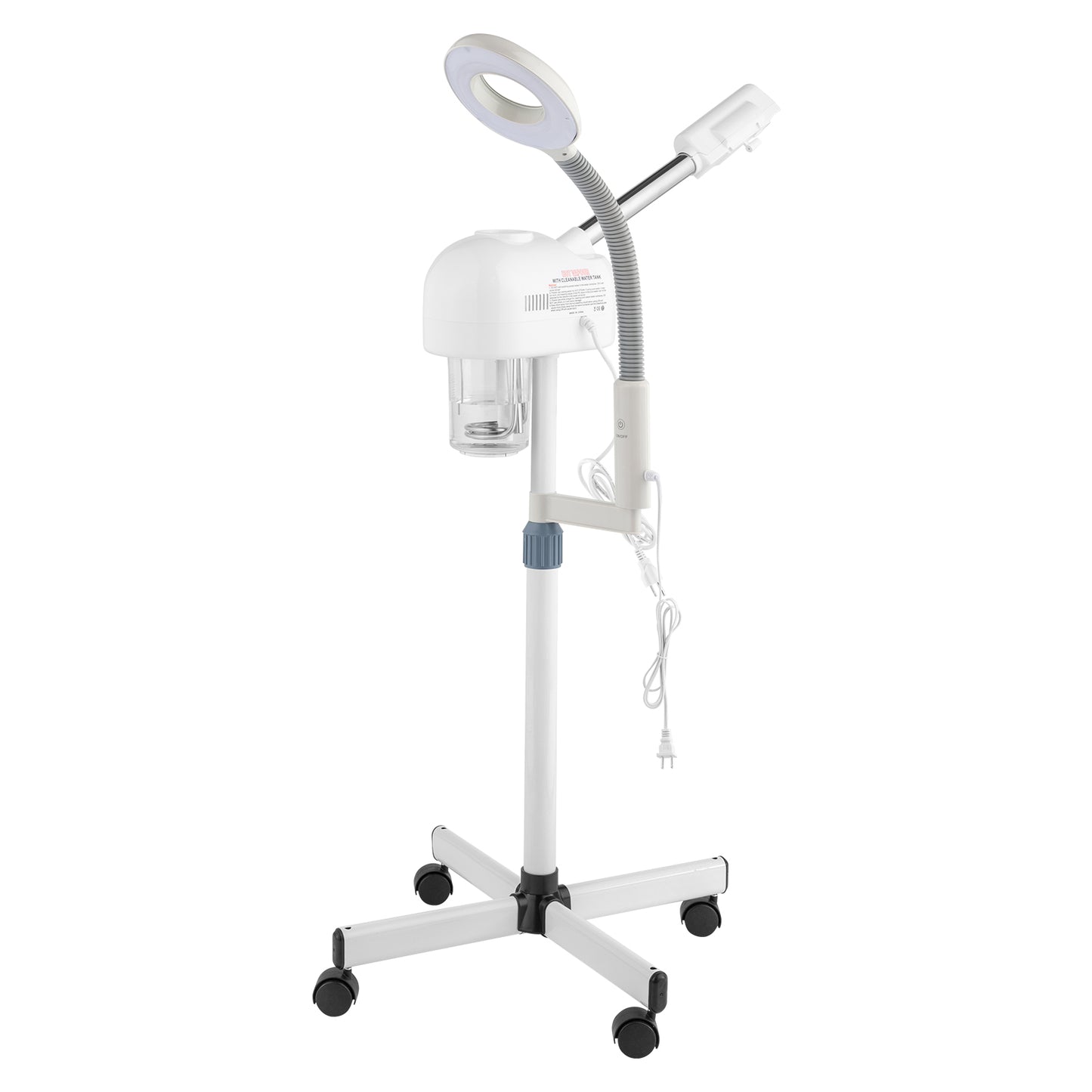 2-in-1 Facial Steamer with Magnifying Lamp – Rolling Base and Adjustable Height