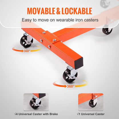 Heavy-Duty Rotating Engine Stand with 360° Adjustable Head