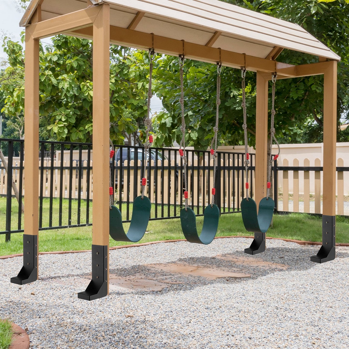 Heavy Duty Steel Fence Post Anchor Repair Kit - 6 Pack (3.5 x 3.5 Inches)