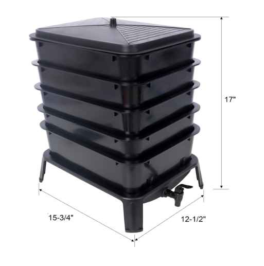 5-Layer Stackable Worm Compost Bin with Starter Kit