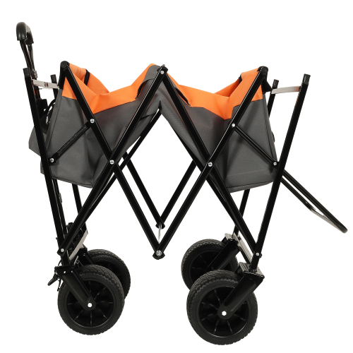 Purple Collapsible Wagon with Canopy and Mosquito Net – Heavy Duty All-Terrain Stroller Cart