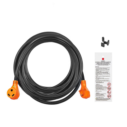 25 Ft 30 Amp RV Extension Power Cord with LED Indicator and 15A Adapter