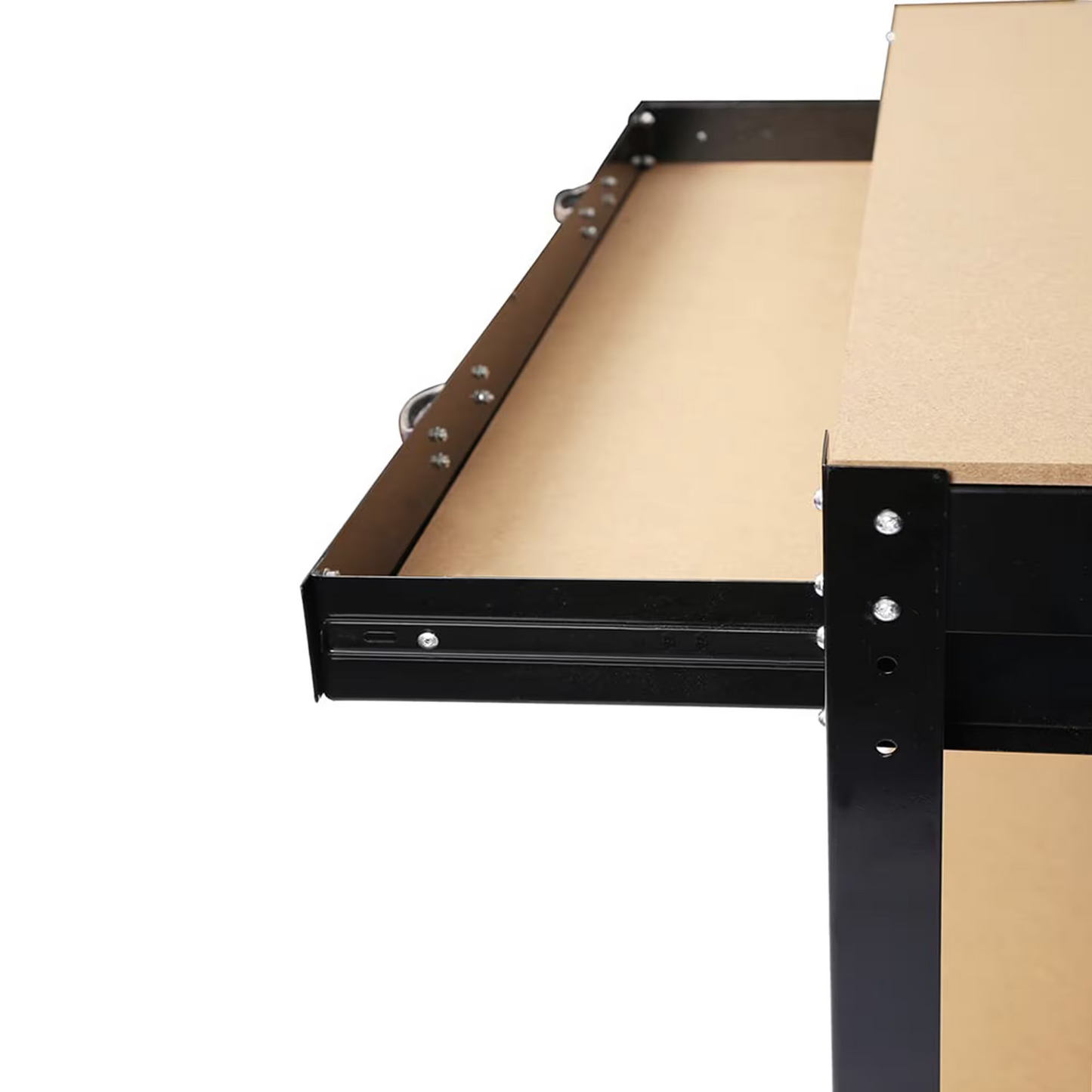 63-Inch Steel Workbench with Pegboard and Storage Drawer