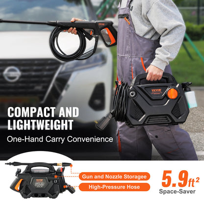 2150 PSI Electric Pressure Washer with Foam Cannon & 5 Nozzles