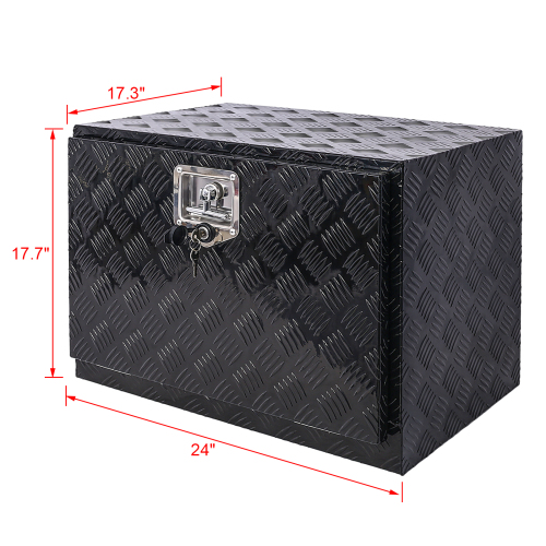 24-Inch Black Aluminum Truck Bed Tool Box