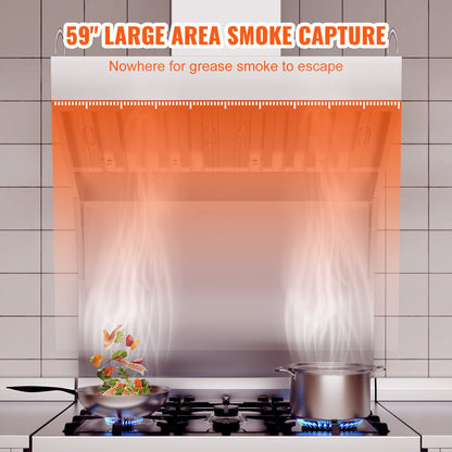Stainless Steel Exhaust Hood for Food Trucks and Concession Trailers - 5FT Ventilation System
