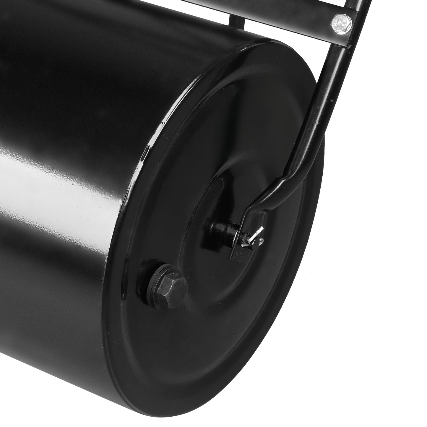 Black Steel Lawn Roller — 19 Inch Push/Tow Garden Drum