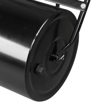 Black Steel Lawn Roller — 19 Inch Push/Tow Garden Drum